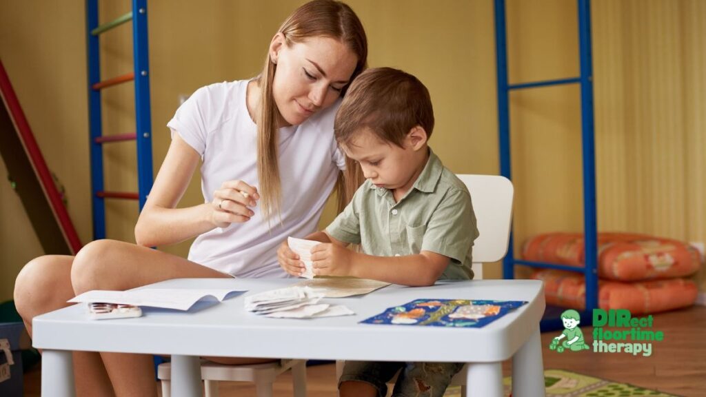 Why Autistic Children Struggle with Waiting and How DIR/Floortime Builds Tolerance Without Punishment 1 parent calm with Autistic child frustrated co-regulation support warm