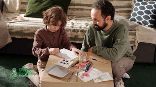parent child five years old table activity autism warm